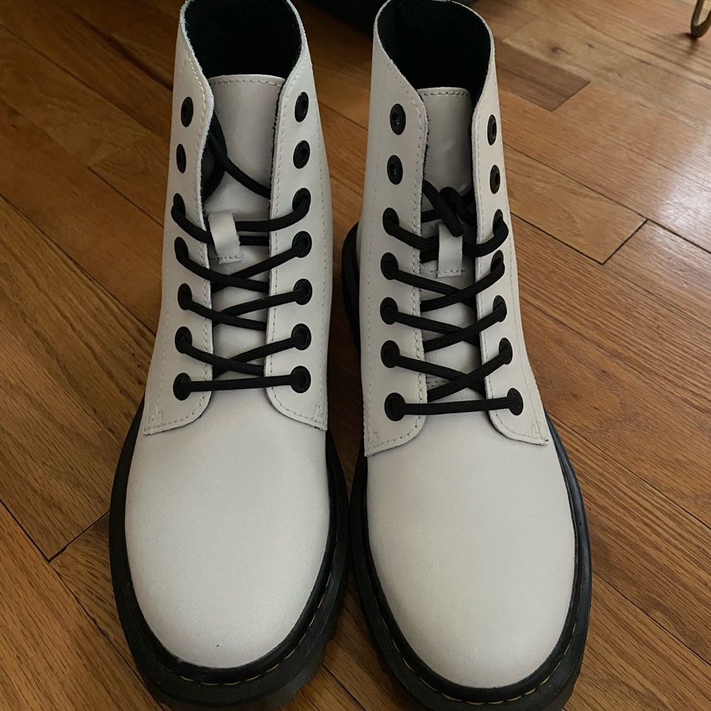 Dr. Martens white combat boots